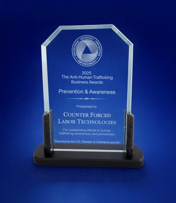 Counter Forced Labor Technologies Wins Prestigious Prevention & Awareness Award from the U.S. Chamber of Commerce and A21